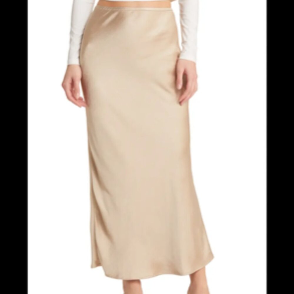 Satin Bias Maxi Skirt